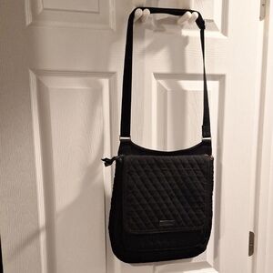 Vera Bradley Black Quilted Messenger Bag